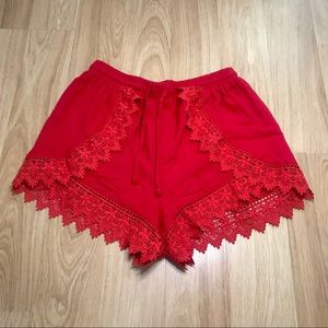 H&M High-Rise Lace Trimmed Shorts